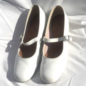 Vintage White USA Made 1” Heel Dance Shoes Size 9